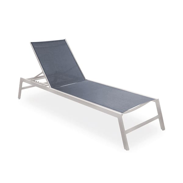 Outdoor aluminum reclining chaise lounge