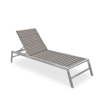 outdoor faux teak chaise lounge