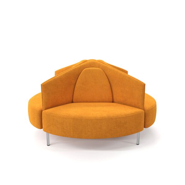 Cairo round commercial sofa with metal legs