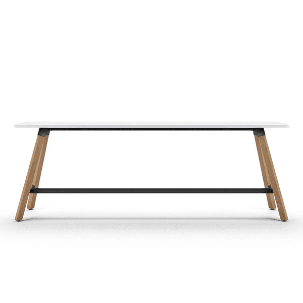 mid-century console table with wood legs