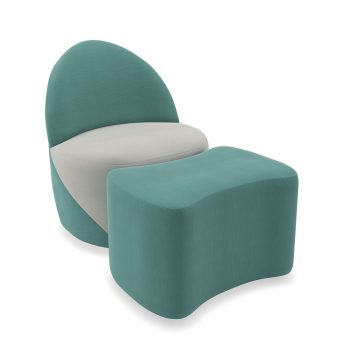 Link Up commercial chair with two tone upholstery with ottoman