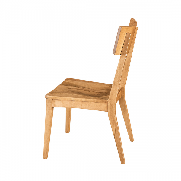 asheville wood chair with angled legs side view