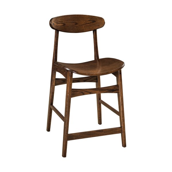 Berkeley commercial wood barstool with footrest