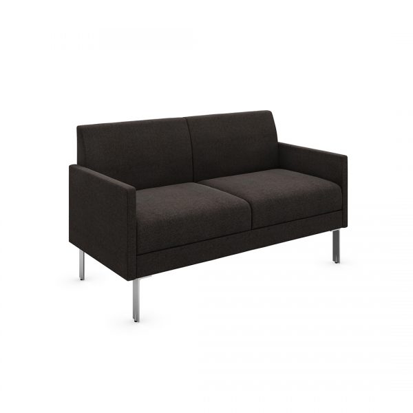 hemingway sofa with armrests and metal legs