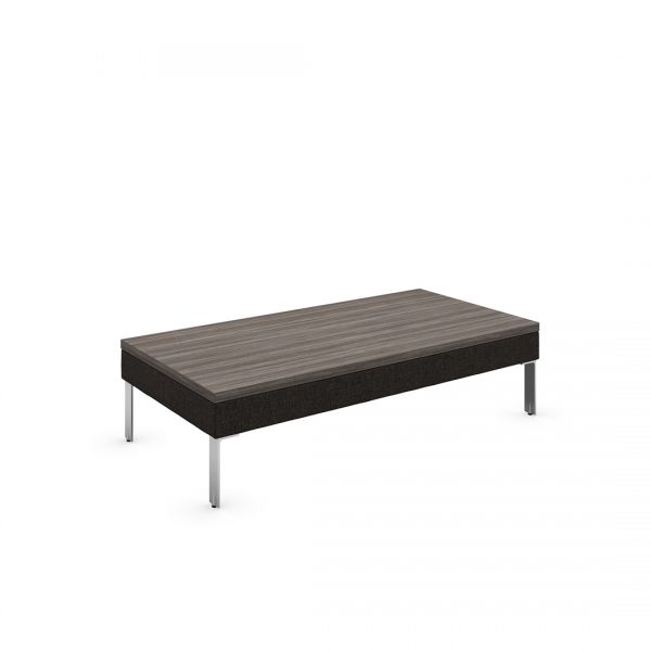 hemingway upholstered coffee table with metal legs