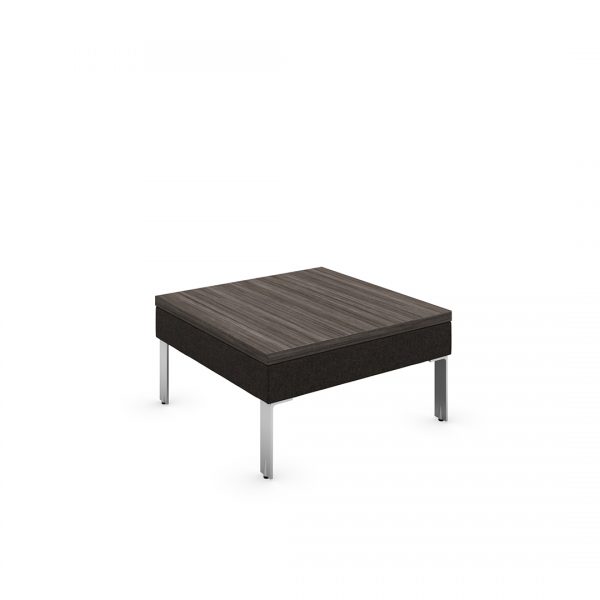 hemingway upholstered side table with metal legs