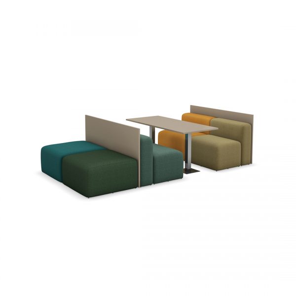 color block modular commercial furniture with tables