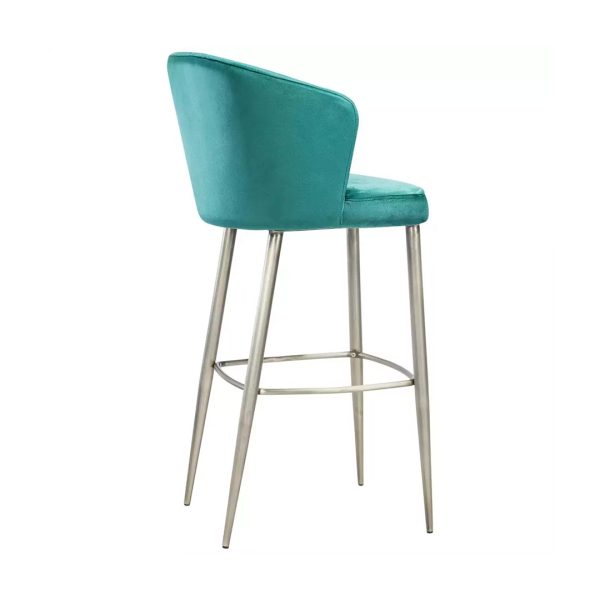 Brixton commercial barstool with metal legs and velvet seat