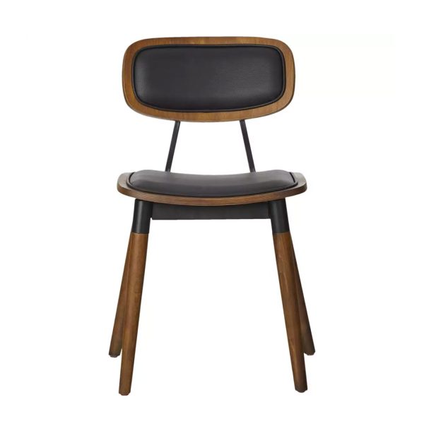 Fera chair commercial wood dining chair with metal accents upholstered
