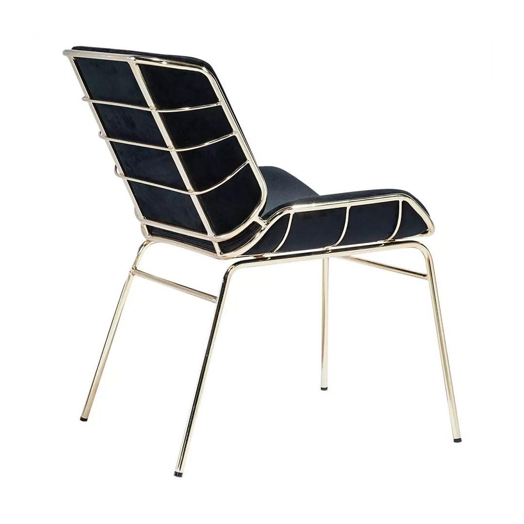 Fleur metal Chair with a wireframe and upholstered seat and back
