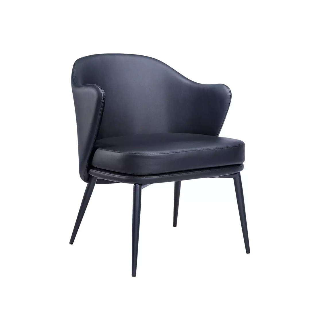 manta commercial dining chair in black vinyl