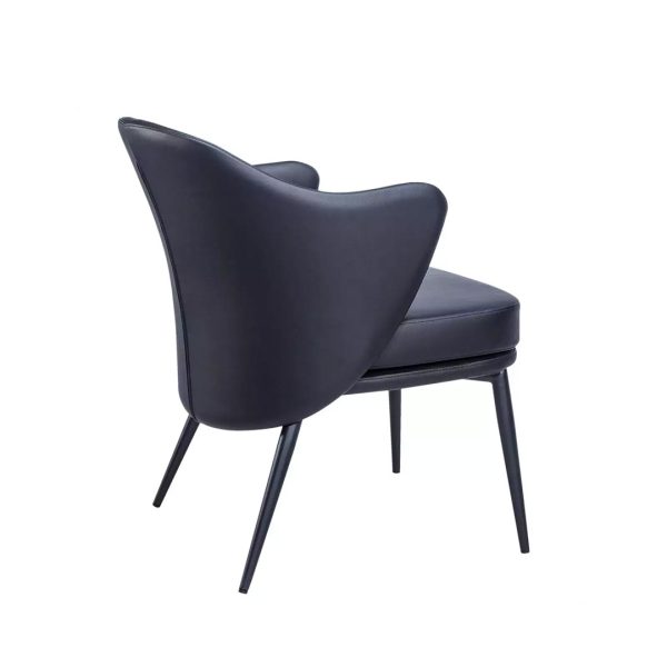 manta commercial chair with metal legs and black vinyl