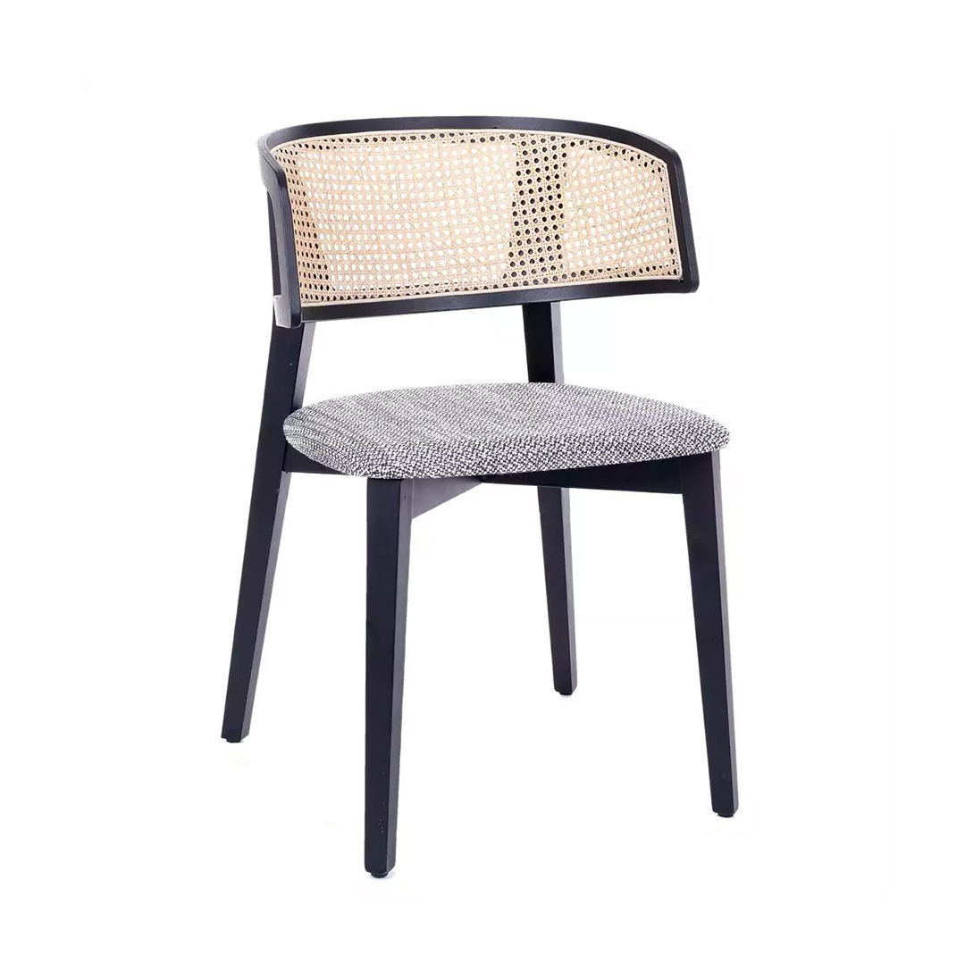 Mara wood dining chair with cane back