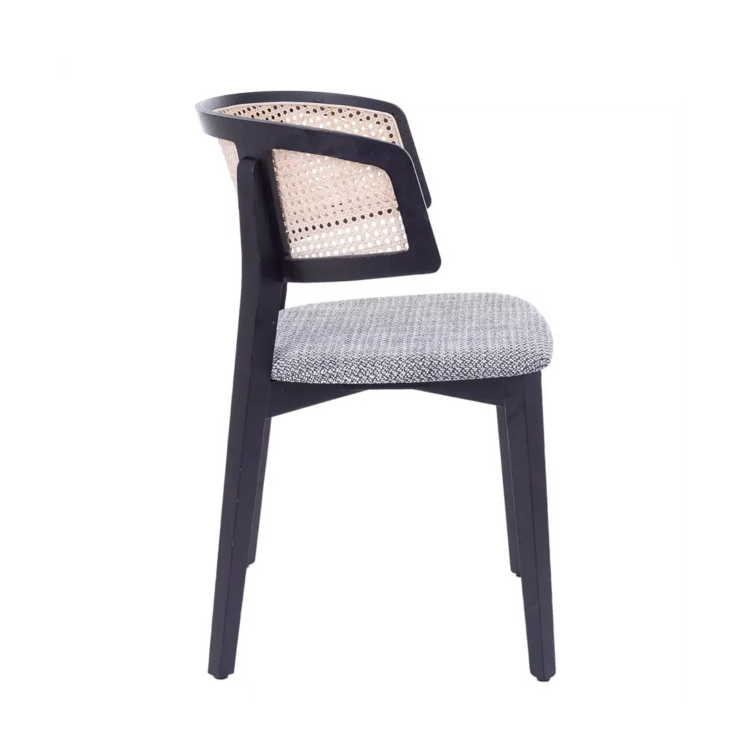 Mara wood dining chair with cane back