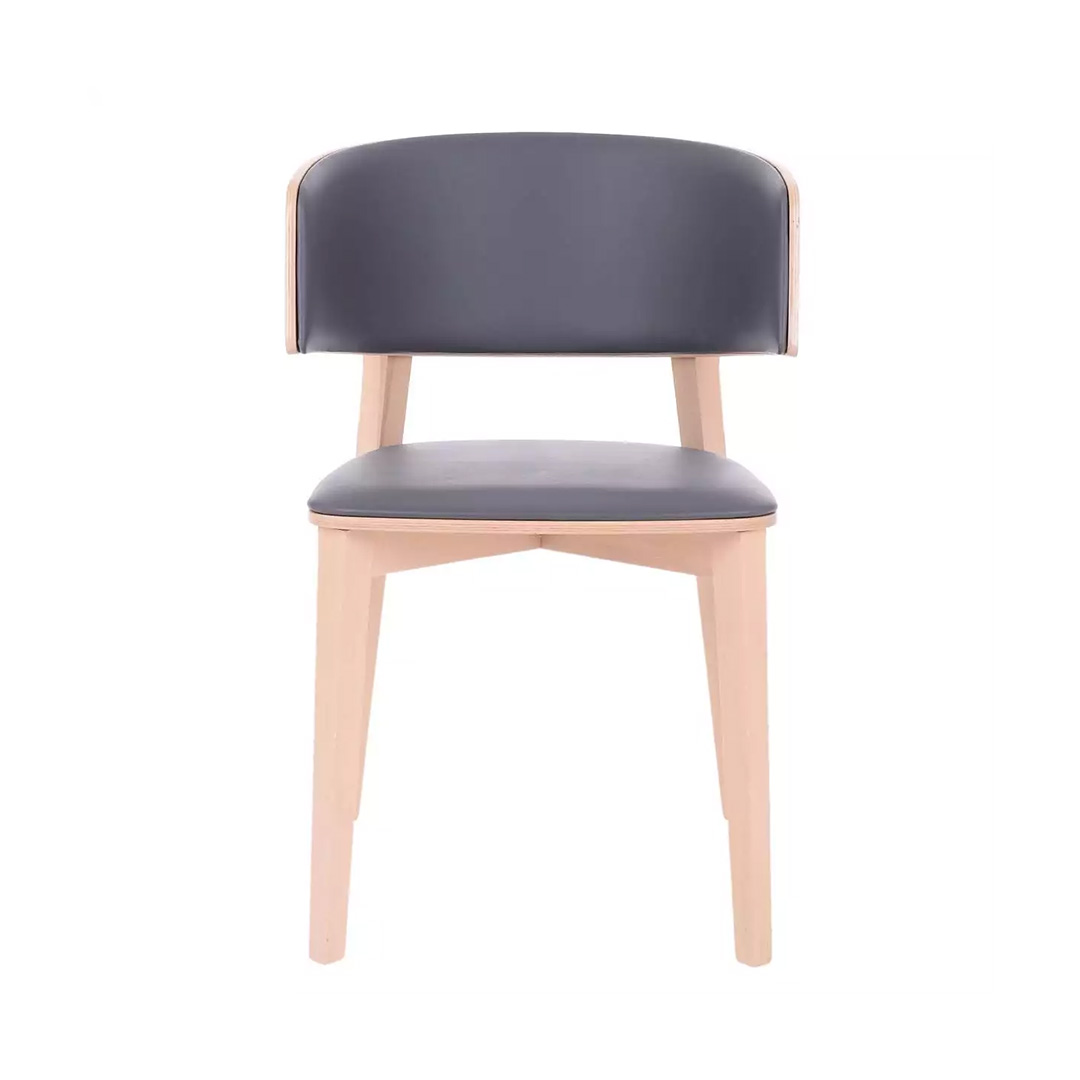 Matson wood dining chair with a curved back