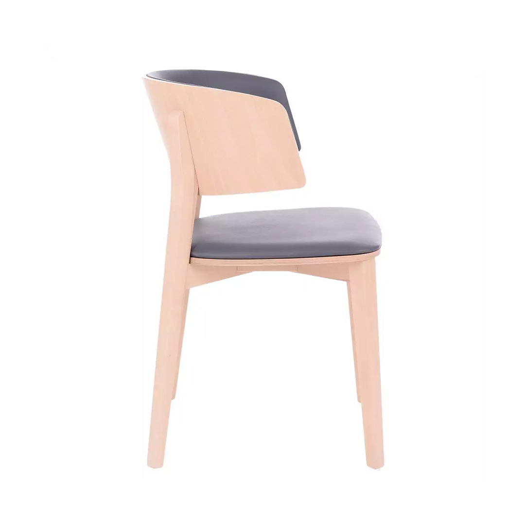 Matson wood dining chair with a curved back