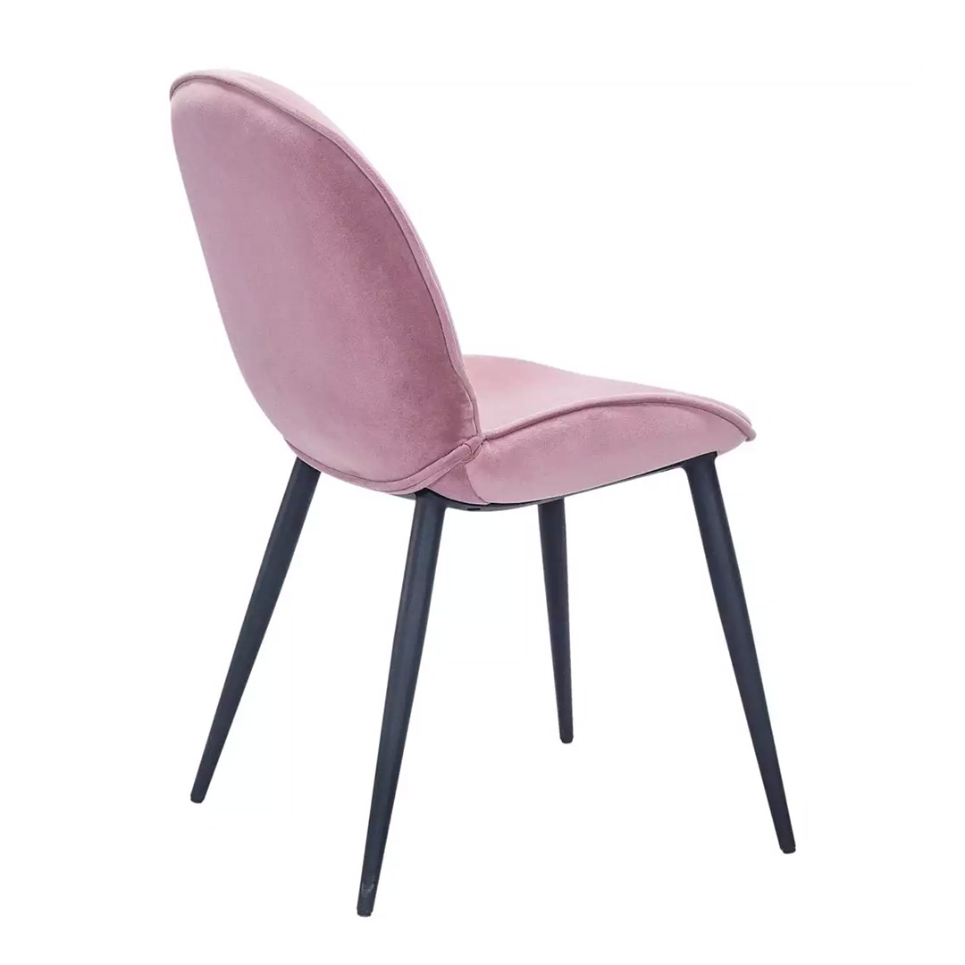 metal dining chair with upholstered seat and back