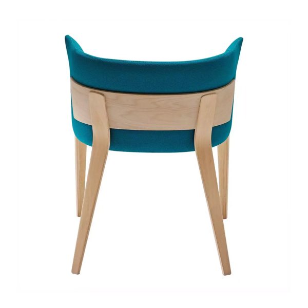 wide commercial dining chair with wood legs