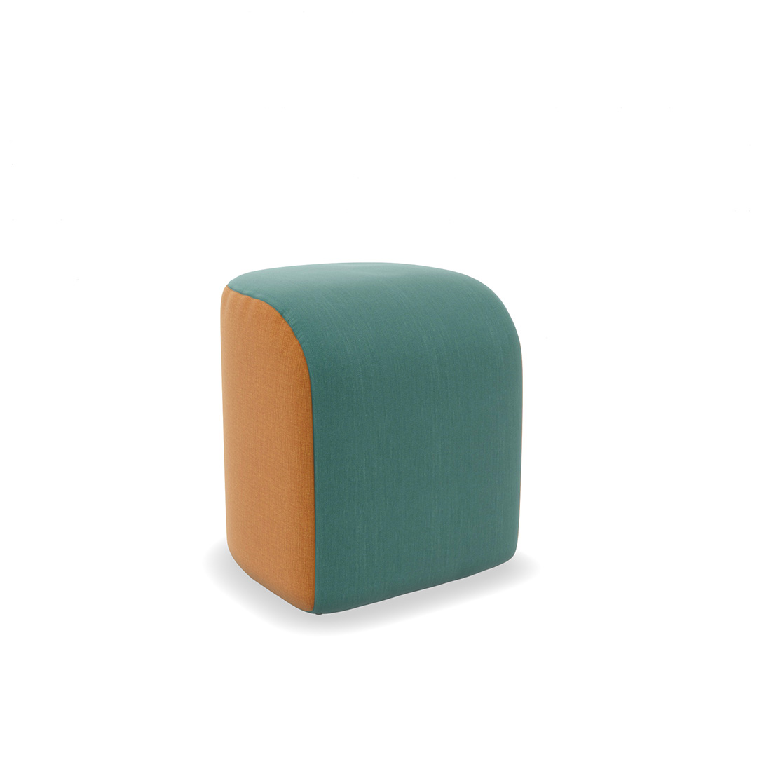 curved colorblock commercial ottoman