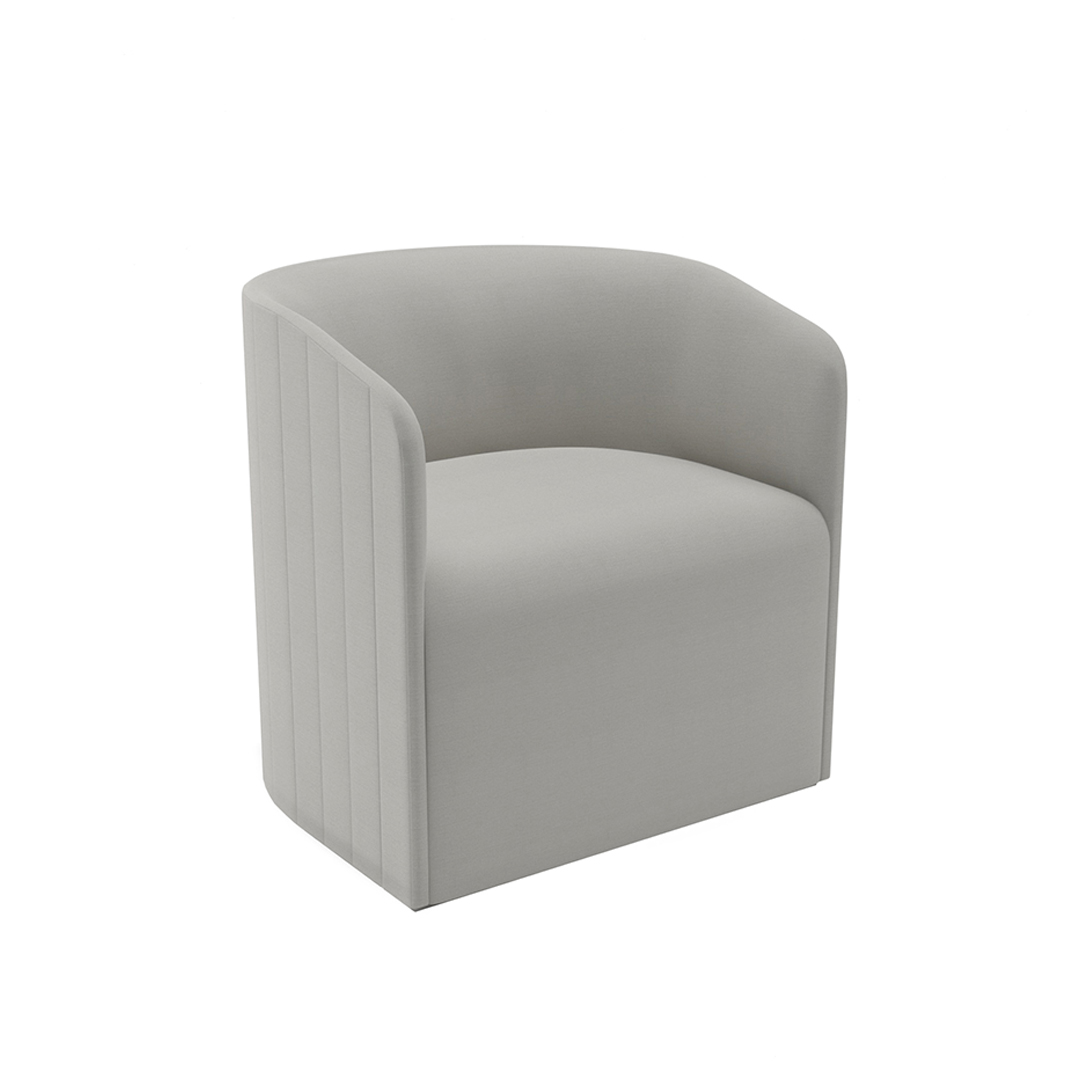 Cleo barrel swivel chair with vertical channels