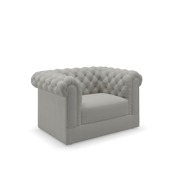 Westchester diamond tufted chair in gray