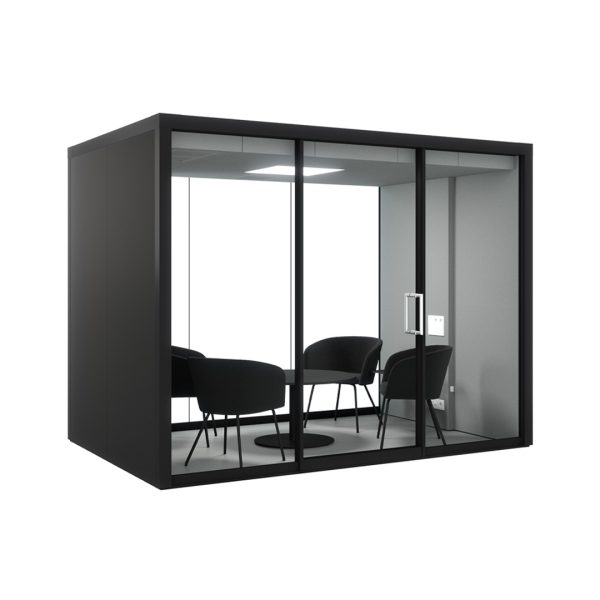 VETROSPACE L meeting pod with soundproofing and lighting
