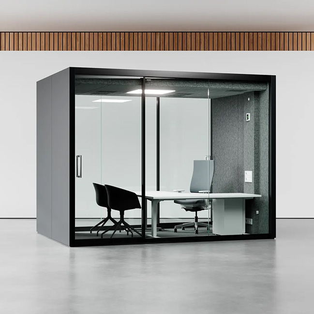 VETROSPACE large soundproof meeting pod with lighting and glass
