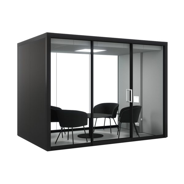 VETROSPACE L+ soundproof meeting pod with lighting and ventilation
