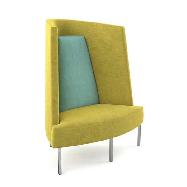 Berlin commercial lounge chair with tall back and two tone fabric