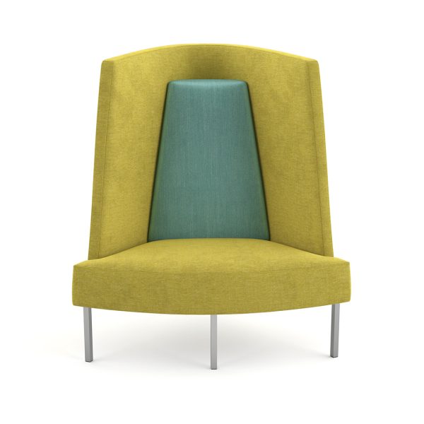 Berlin commercial lounge chair with tall back and two tone fabric