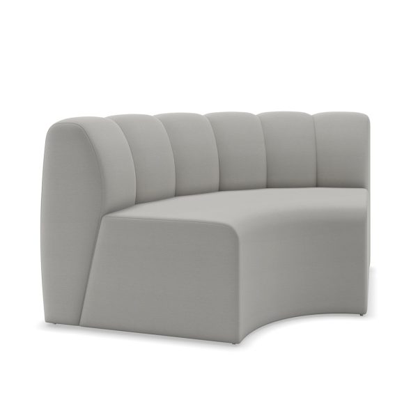 Elis gray commercial sofa with vertical channel back curved