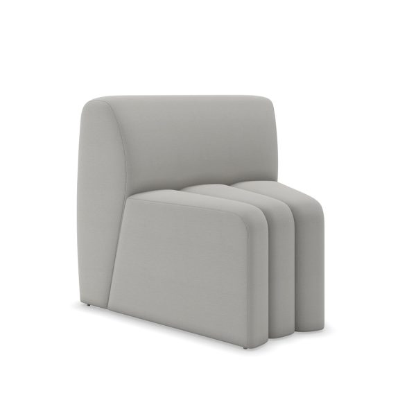 commercial modular sofa with vertical channels on seat