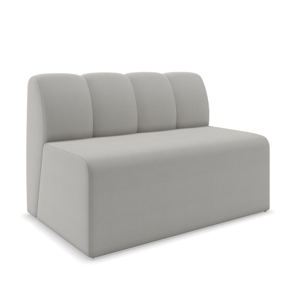 Elis gray commercial sofa with vertical channel back