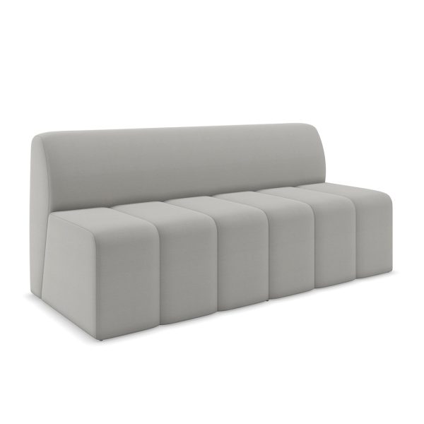 commercial modular sofa with vertical channels on seat