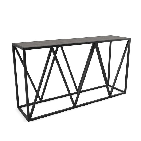 Chevron console table laminate and metal frame