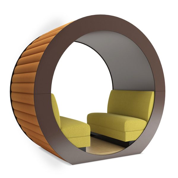 Helix Pod circle seating work pod for commercial office spaces