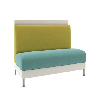 commercial booth with metal legs and reveal