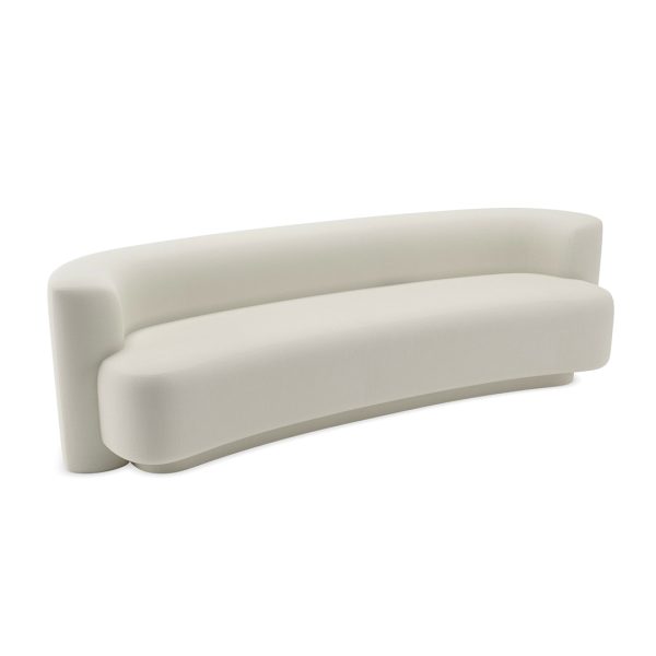 Lillian curvey white commercial sofa with toekick