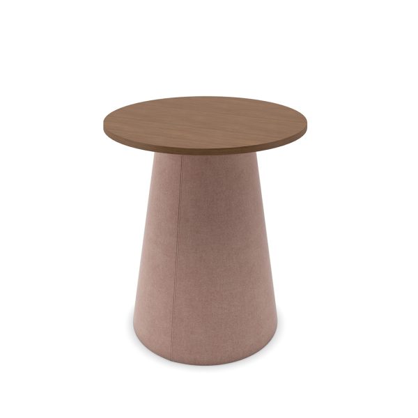 Colin bar height wood table with upholstered cone base