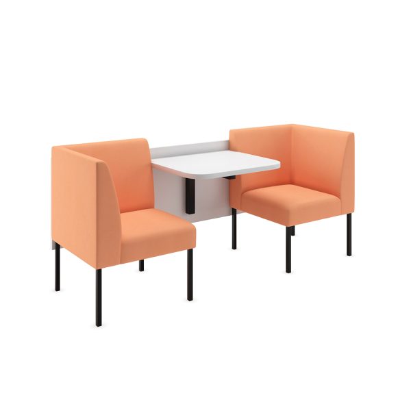 kade commercial seating pod with builtin laminate table