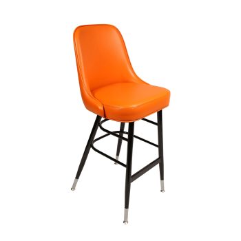 Flynt Barstool with bucket seat and metal legs with footrest