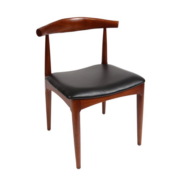 commercial wood dining chair with curved back