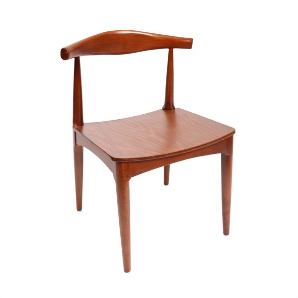 commercial wood dining chair with curved back