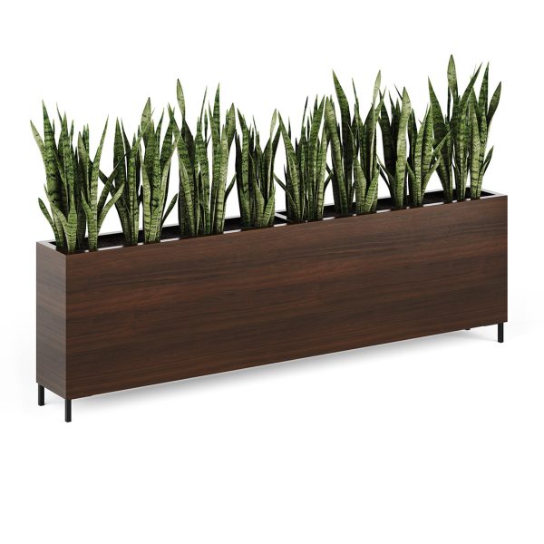 Flourish commercial indoor planter with metal legs and laminate