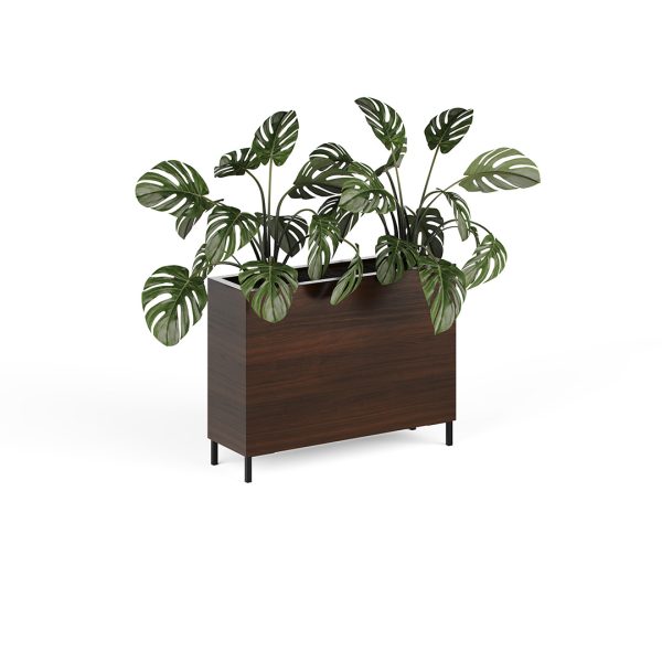 Flourish commercial planter with metal legs and laminate