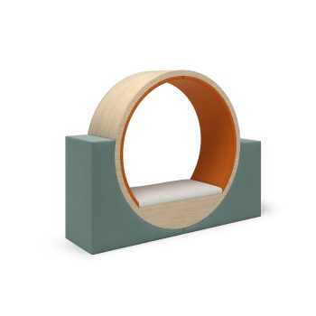 Nest circular commercial seating pod with upholstered walls